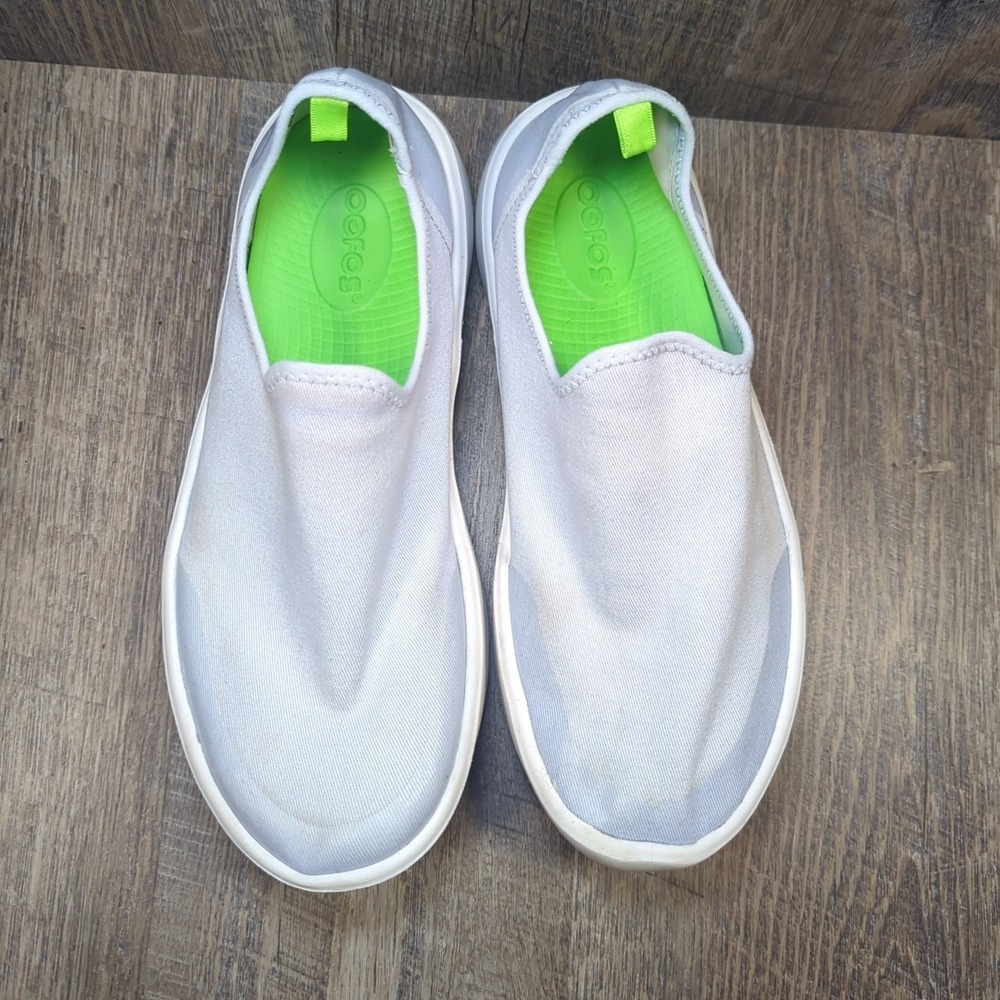 Oofos Womens OOMG Eezee Low Size 8.5 Blue White Lightweight Comfort Shoes **READ - Picture 5 of 13